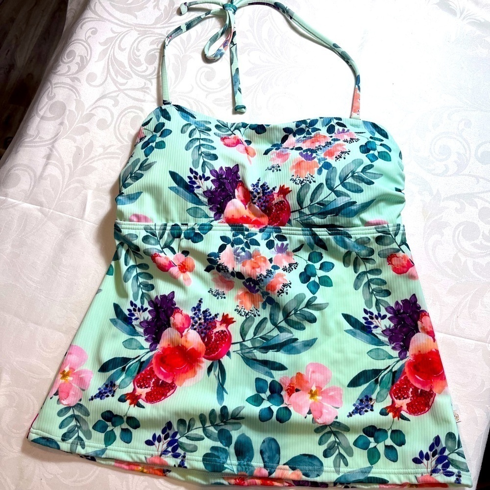 La Vie En Rose Women’s Floral Removable Strap Bathing Suit Top NWT Size Medium